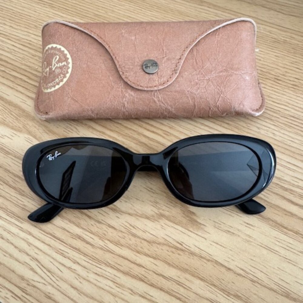 Worn onece, RAYBAN RB4441D BIO-BASED, Oval Sunglasses, Black